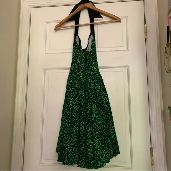 Deadly Dames designed by Micheline Pitt green leopard swing halter XS - Picture 5 of 7